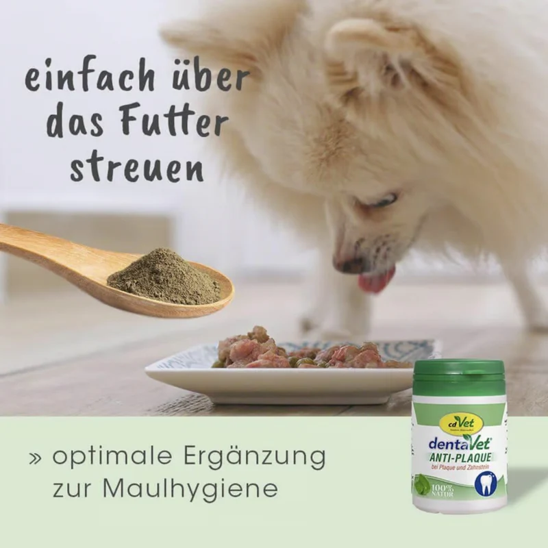 cdVet dentaVet Anti-Plaque – Natürliche Zahnreinigung für Hunde ohne Bürsten | Effektiv gegen Zahnstein, Plaque & Mundgeruch