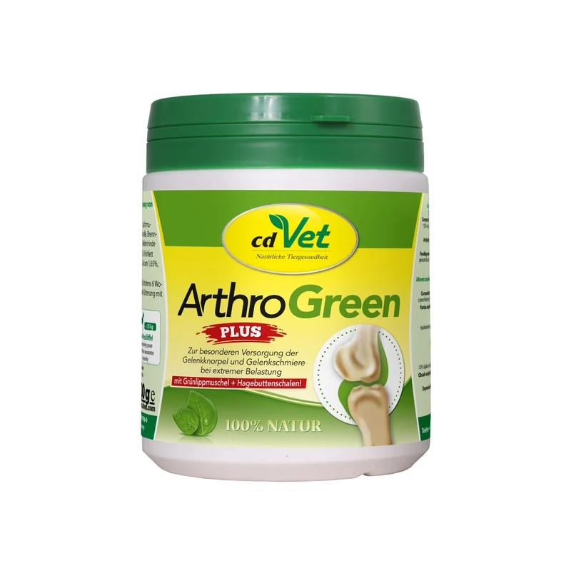 cdVet ArthroGreen Plus - Premium Gelenk-Nahrungsergänzung für Hunde mit Grünlippmuschel, Hagebutte & Weidenrinde für optimale Beweglichkeit und gesunde Gelenke