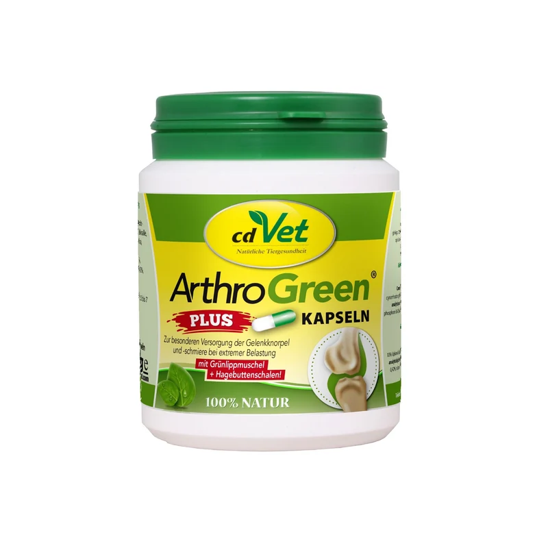 cdVet ArthroGreen Plus - Premium Gelenk-Nahrungsergänzung für Hunde mit Grünlippmuschel, Hagebutte & Weidenrinde für optimale Beweglichkeit und gesunde Gelenke