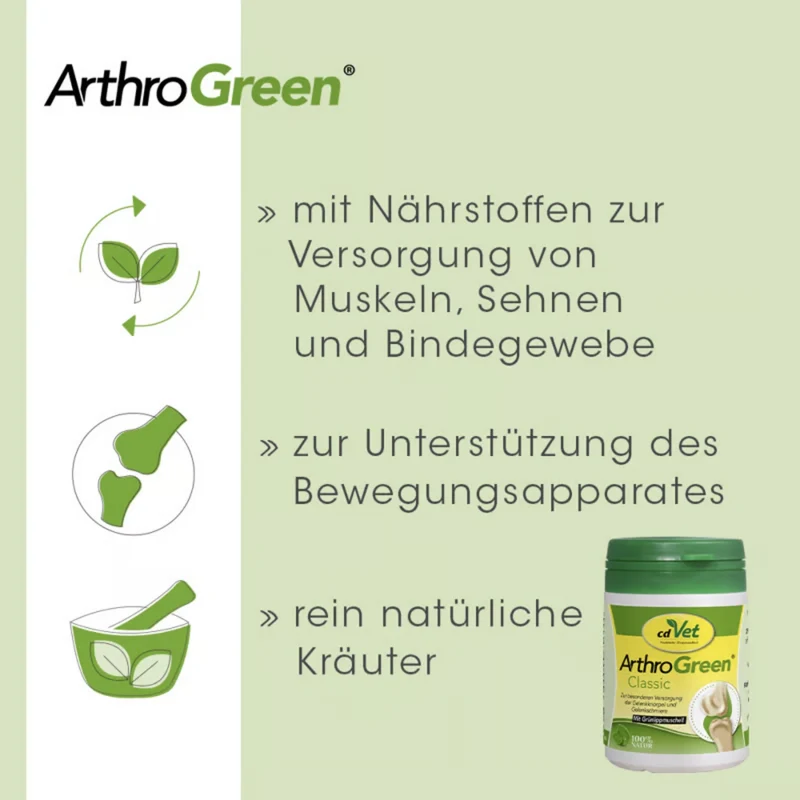cdVet ArthroGreen Classic – Natürliche Gelenkunterstützung für aktive Hunde mit Grünlippmuschel, Vitaminen & Spurenelementen