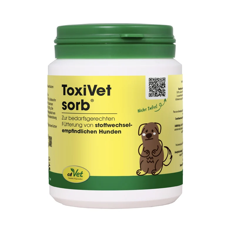 cdVet ToxiVet sorb - Natürliche Hilfe bei Durchfall für Hunde & Katzen mit Präbiotika & Bentonit zur Darmstärkung und Entgiftung