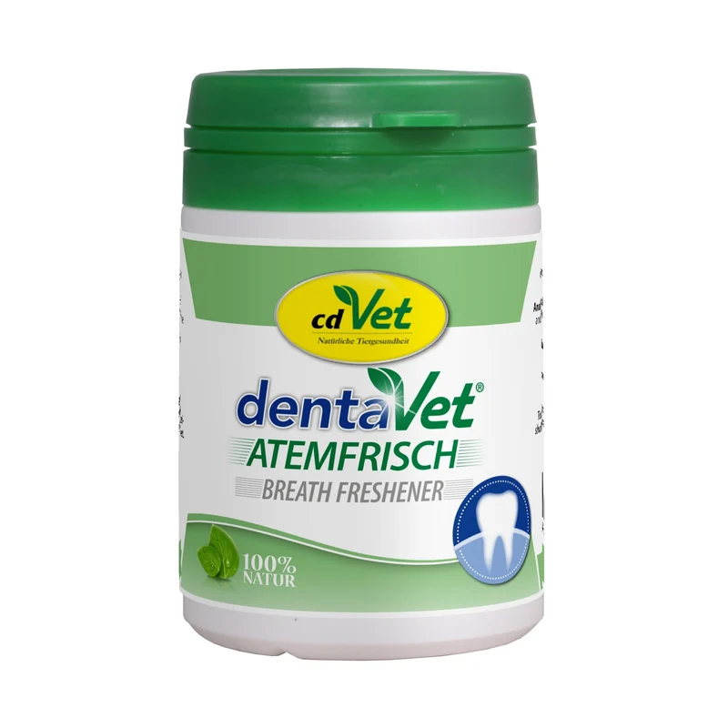 cdVet dentaVet Atemfrisch – Natürliche Lösung gegen Mundgeruch bei Hunden mit Chlorophyll & Kräutern für frischen Atem