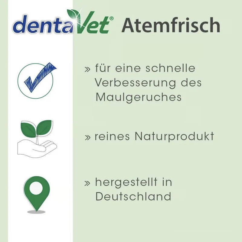 cdVet dentaVet Atemfrisch – Natürliche Lösung gegen Mundgeruch bei Hunden mit Chlorophyll & Kräutern für frischen Atem
