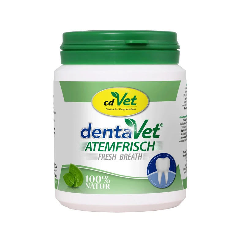 cdVet dentaVet Atemfrisch – Natürliche Lösung gegen Mundgeruch bei Hunden mit Chlorophyll & Kräutern für frischen Atem