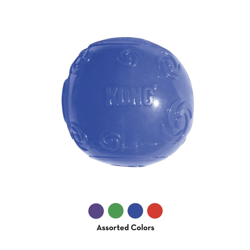 KONG Squeezz Ball – Quietschendes Hundespielzeug für aktive Hunde, robust & langlebig