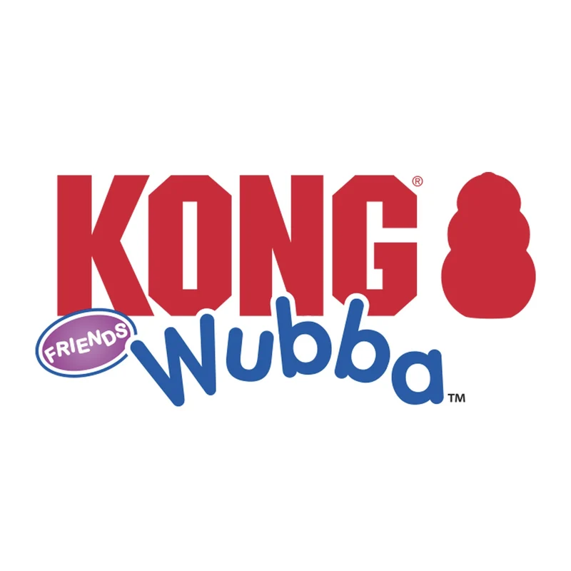KONG Wubba Friends – Interaktives Hundespielzeug mit Quietscher für aktive Hunde, Apportieren & Zerrspiele