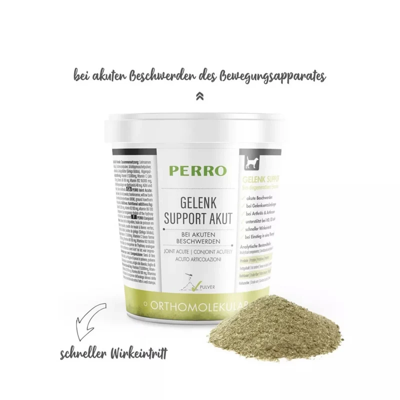 Perro Gelenk Support akut – Schnelle Hilfe bei Gelenkschmerzen, Arthritis & HD für aktive Hunde
