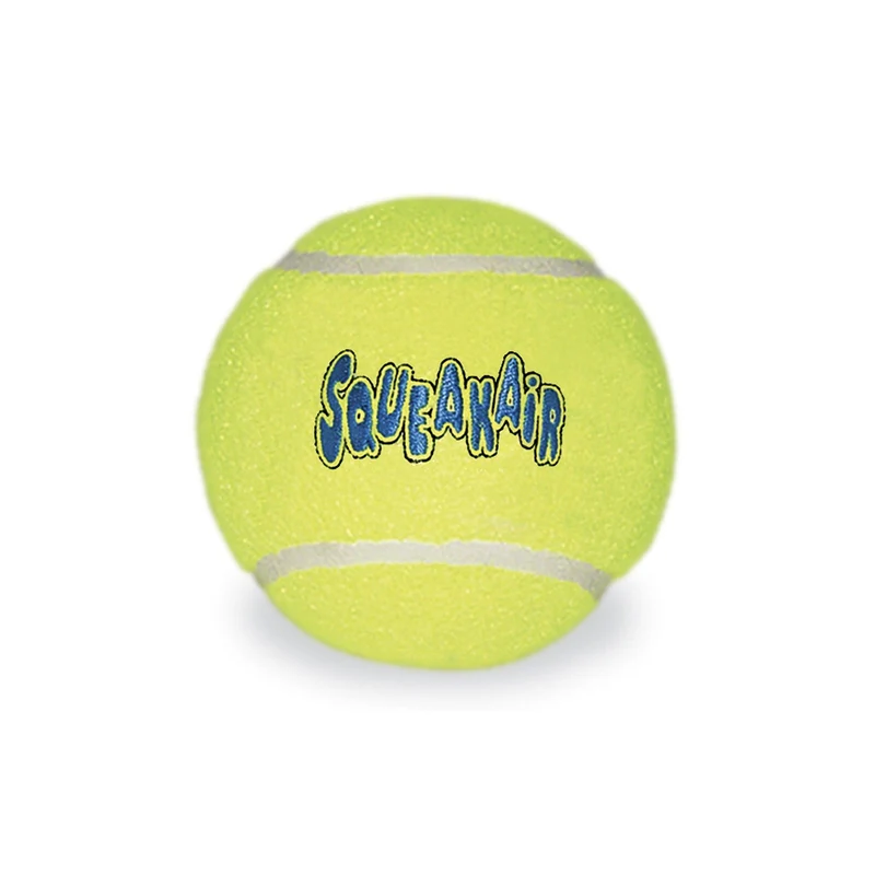 KONG Squeakair Tennisball – Interaktiver Tennisball mit Quietschfunktion, schwimmfähig, robust und perfekt für apportierfreudige Hunde