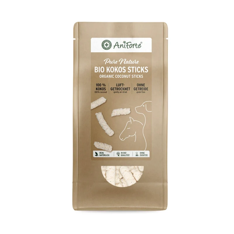 AniForte Bio Kokos-Sticks für Hunde & Pferde – Natürliche, getreidefreie Belohnung mit wertvollen Nährstoffen für gesunde Haut & glänzendes Fell