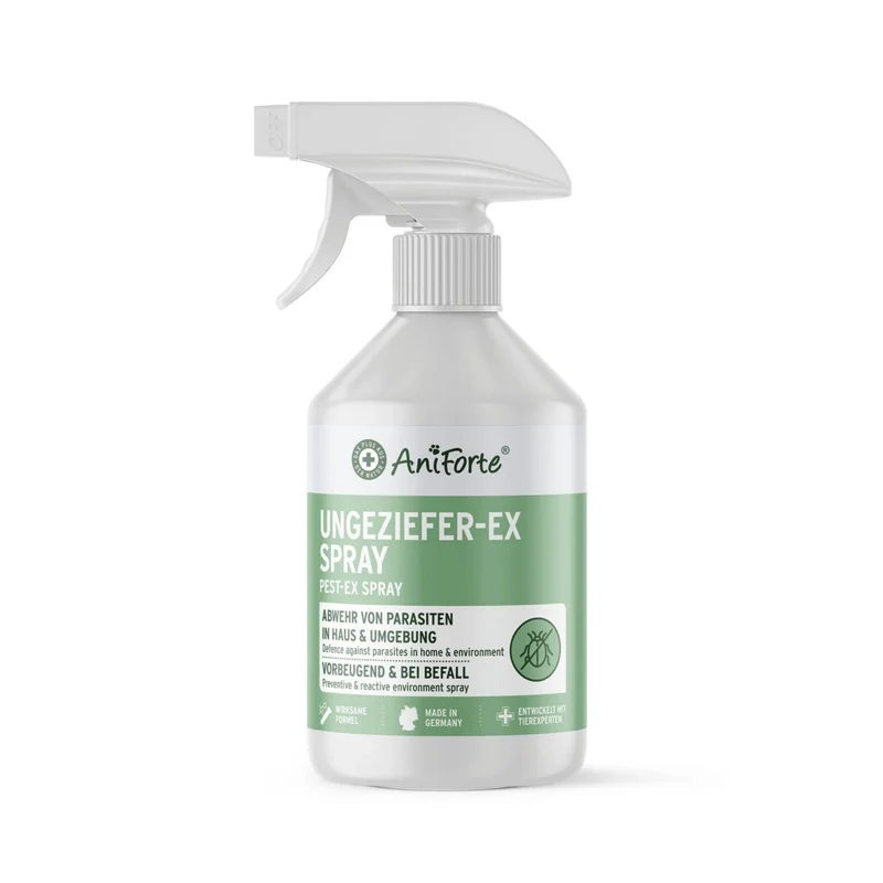 AniForte Ungeziefer-EX Spray für Hunde – Natürlicher Schutz gegen Flöhe, Zecken & Milben für Fell, Körbchen & Textilien