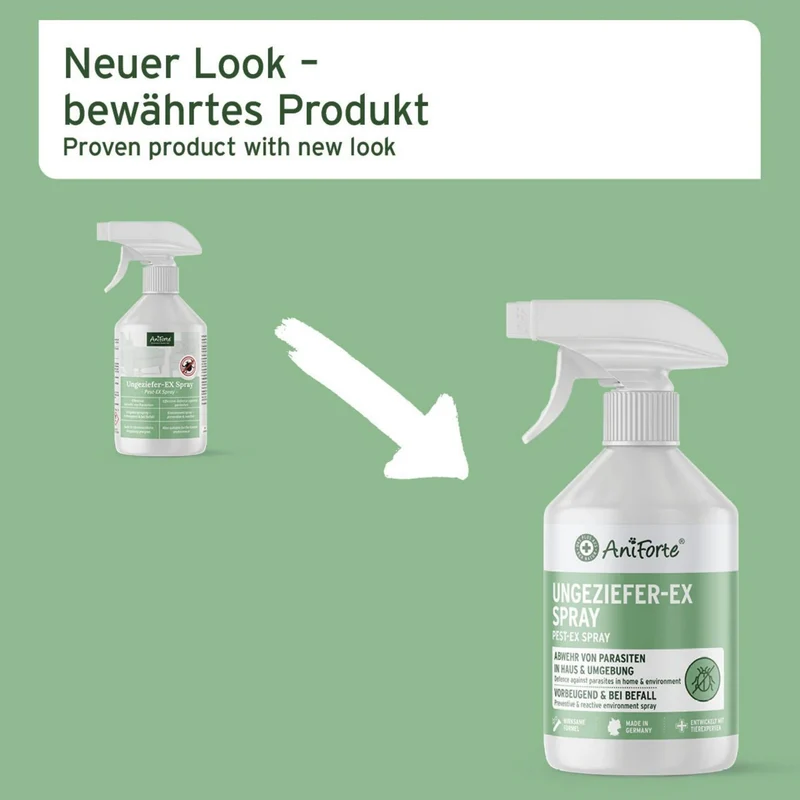 AniForte Ungeziefer-EX Spray für Hunde – Natürlicher Schutz gegen Flöhe, Zecken & Milben für Fell, Körbchen & Textilien