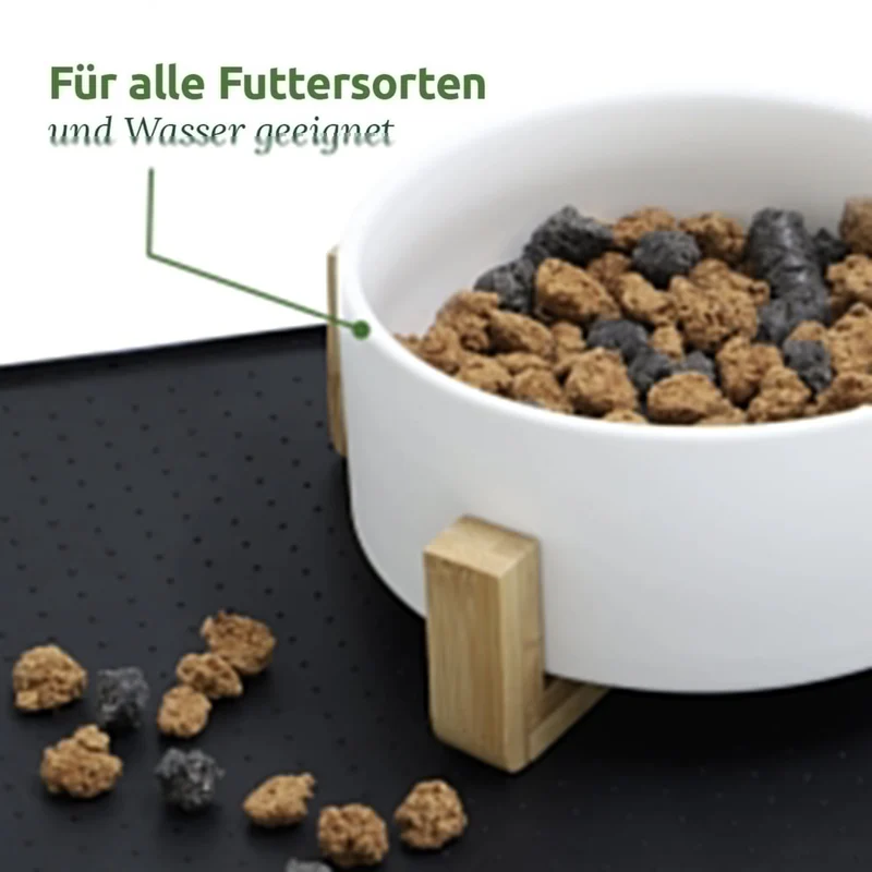 AniForte Keramik Futternapf mit Bambusgestell – Ergonomisch erhöht für gesunde Fresshaltung, rutschfest & spülmaschinenfest