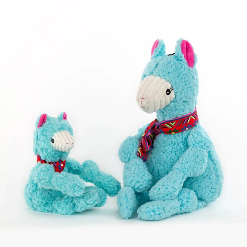 HuggleHounds Wild Things Llama Knottie – Robustes Plüsch-Hundespielzeug mit geknoteten Gliedmaßen für aktive Kauer und interaktives Apportieren
