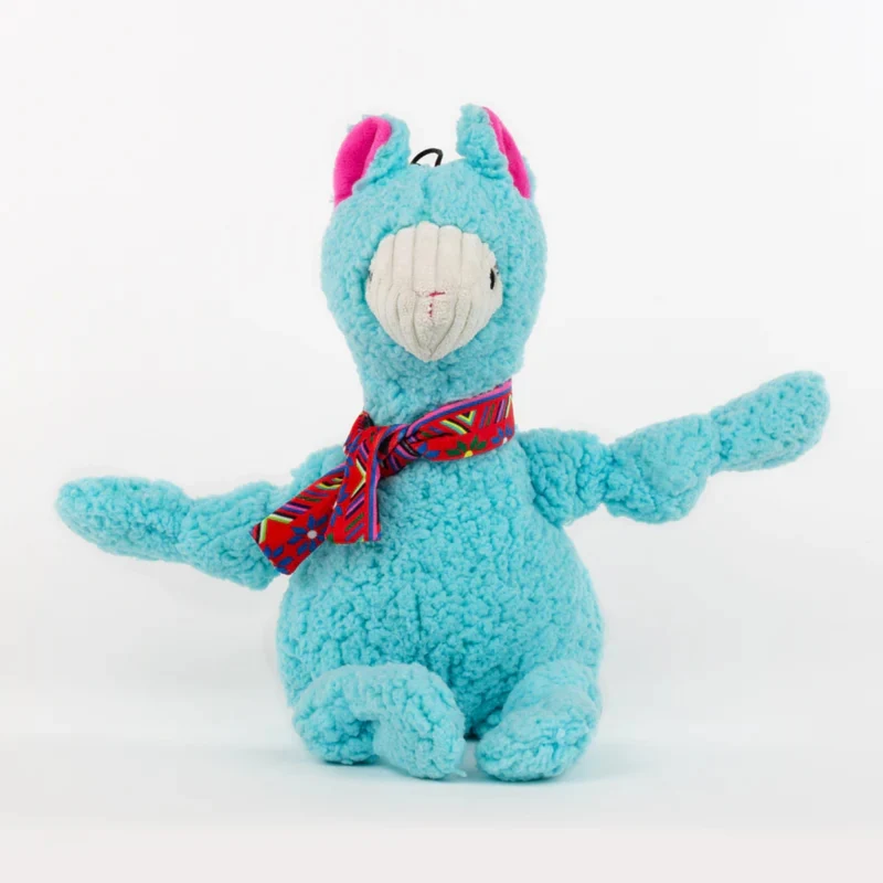 HuggleHounds Wild Things Llama Knottie – Robustes Plüsch-Hundespielzeug mit geknoteten Gliedmaßen für aktive Kauer und interaktives Apportieren