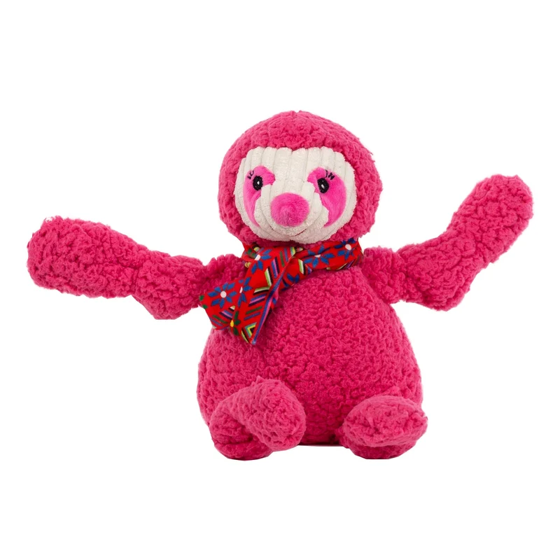 HuggleHounds Wild Things Sloth Knottie – Robustes Plüsch-Hundespielzeug mit geknoteten Gliedmaßen für interaktives Kauen & Zerren