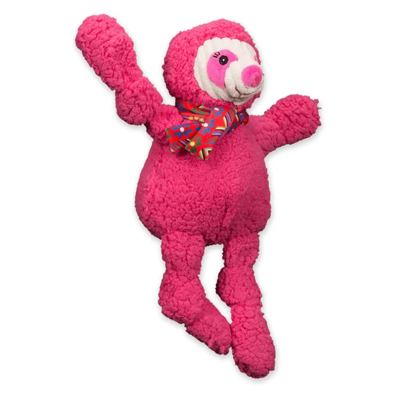 HuggleHounds Wild Things Sloth Knottie – Robustes Plüsch-Hundespielzeug mit geknoteten Gliedmaßen für interaktives Kauen & Zerren