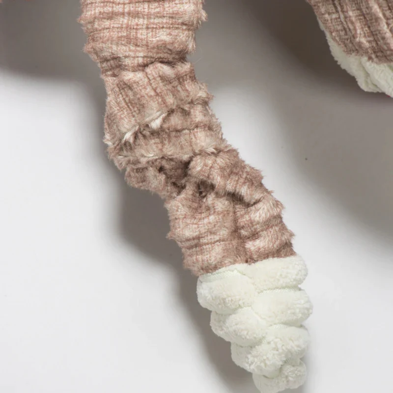 HuggleHounds Stuey Sock Monkey Knottie – Robustes Hundespielzeug mit Quietscher für starke Kauer, Apportieren & Kuscheln