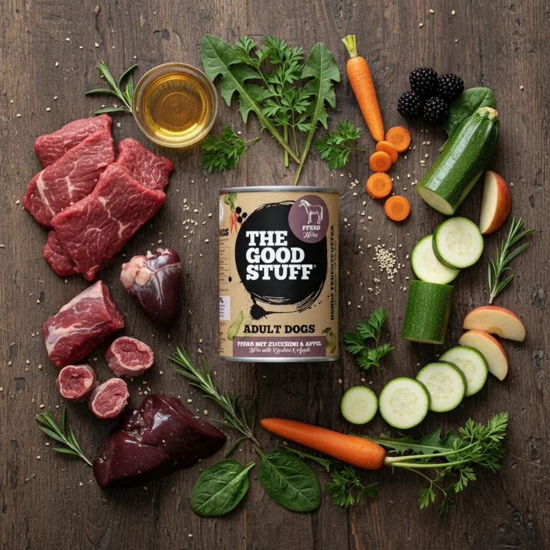 The Goodstuff Nassfutter Pferd – Premium Monoprotein für sensible Hunde, hypoallergen & getreidefrei, natürliche Rezeptur bei Futtermittelallergien