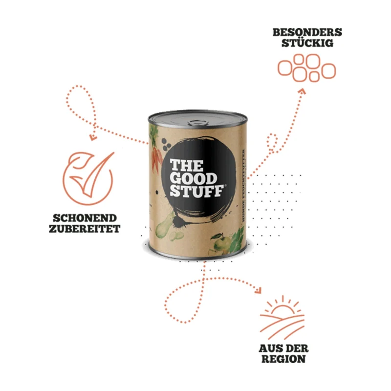 The Goodstuff Hunde Nassfutter Wild mit Preiselbeeren & Apfel – 70% Fleischanteil, getreidefrei, natürlich & gesund für alle Rassen
