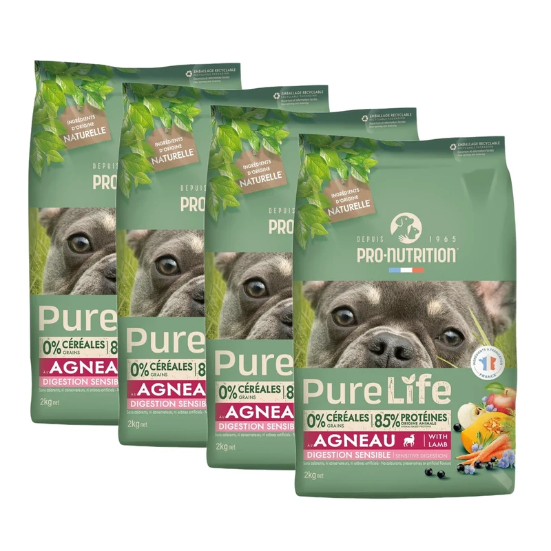 Pro-Nutrition Flatazor Pure Life Digestion Sensible – Getreidefreies Hundefutter für empfindliche Verdauung mit 85% tierischem Protein