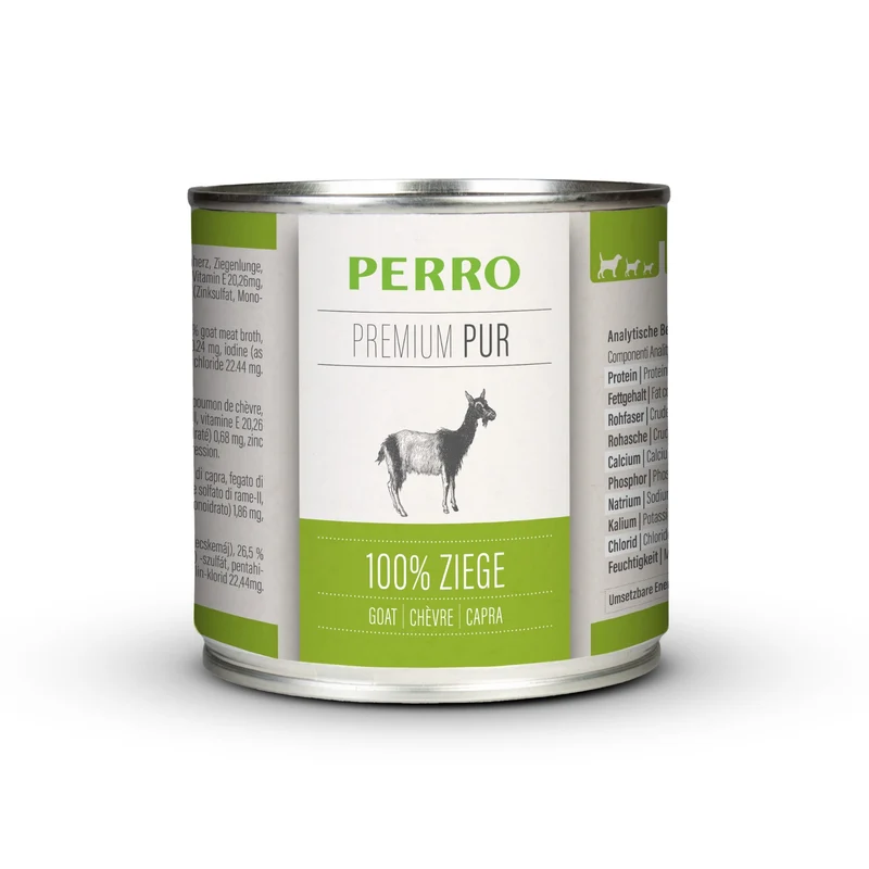 Perro Premium Pur Ziege – Hochwertiges Monoprotein-Nassfutter aus reiner Ziege für sensible Hunde, Allergiker & wählerische Feinschmecker