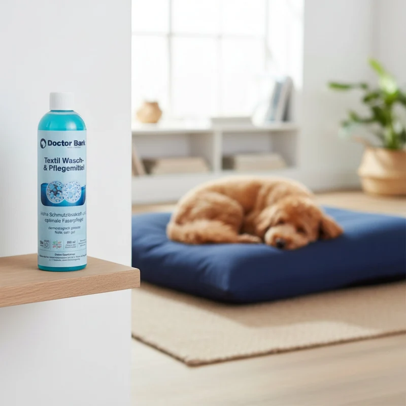 Doctor Bark Textil Wasch- und Pflegemittel – Porentief rein, geruchsfrei & schonend für Hundebetten, Autoschondecken & Heimtextilien