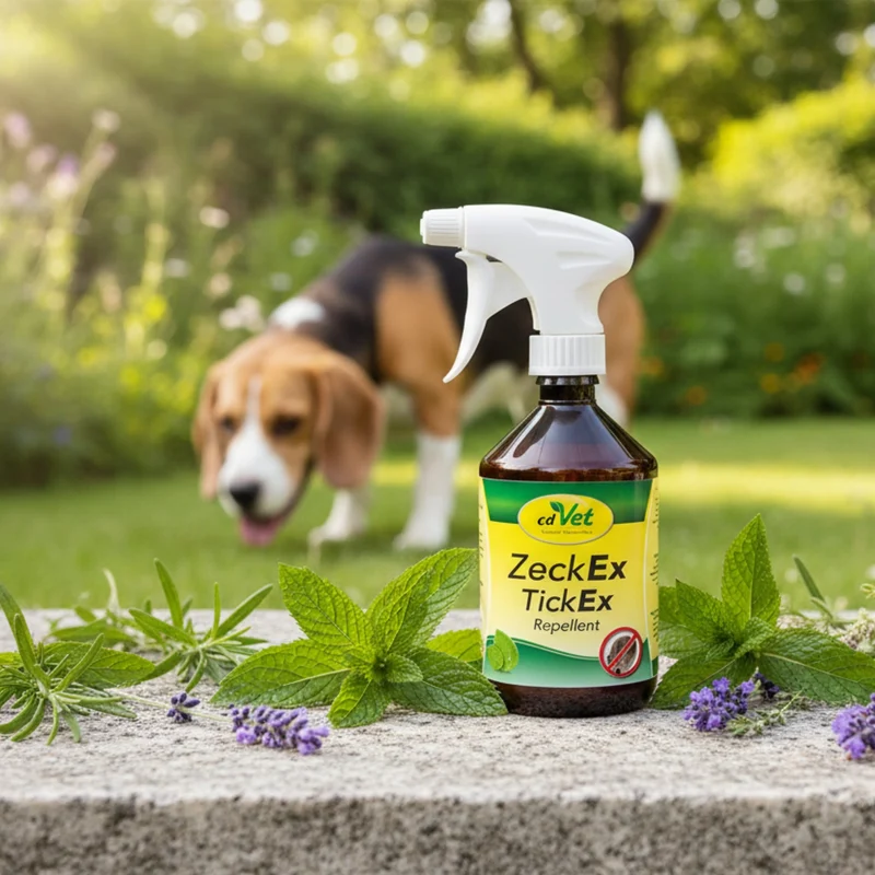 cdVet ZeckEx Spray – Premium Zeckenschutz für Hunde & Katzen | Natürliche Sofortwirkung gegen Zecken & Milben