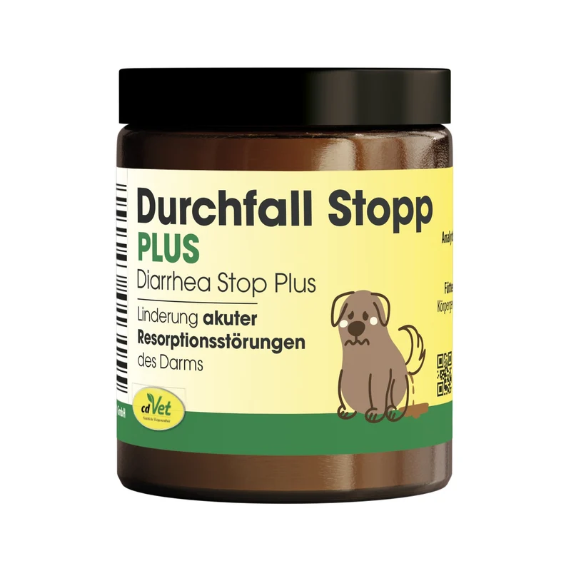 cdVet Durchfall Stopp Plus – Natürliche Soforthilfe bei akutem Durchfall für Hunde mit Toxinbinder & Darmschutz
