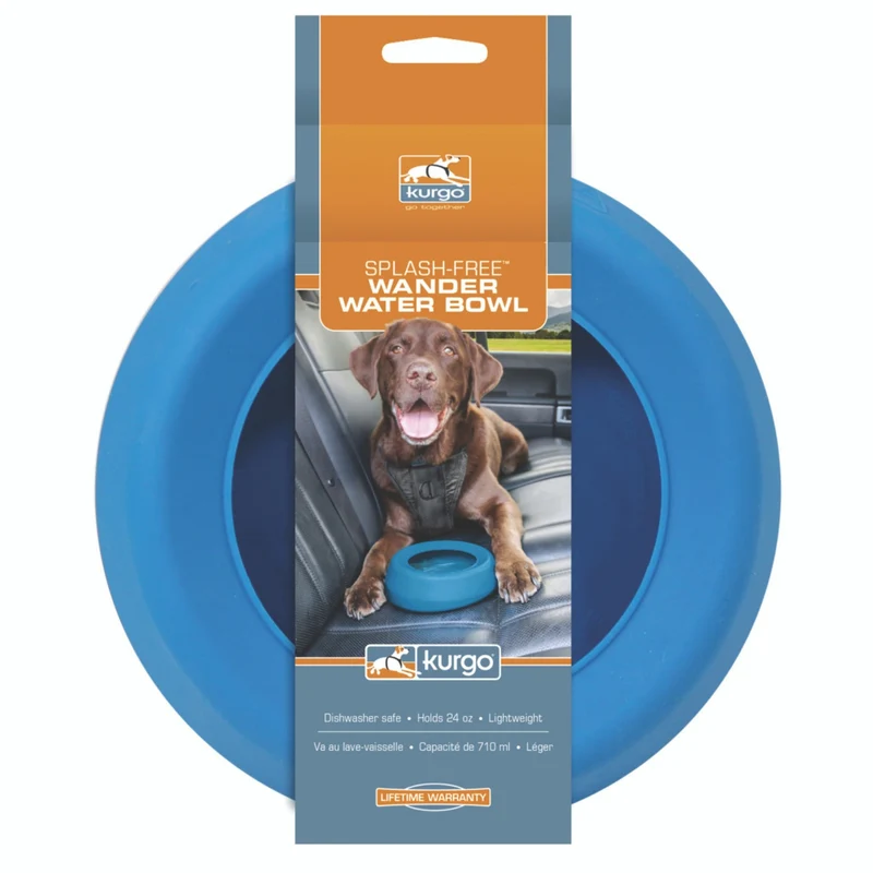 Kurgo Splash Free Wander Water Bowl – Auslaufsicherer Reise-Hundenapf für unterwegs, Auto & Outdoor