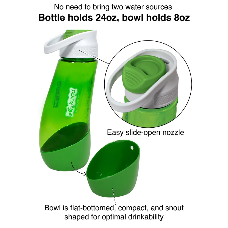 Kurgo Gourd Hundetrinkflasche mit Napf - 2-in-1 Trinkflasche für unterwegs