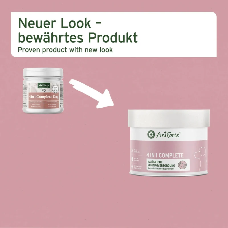 AniForte 4in1 Complete Dog – Natürliche Rundum-Versorgung mit Bierhefe, Hagebutte, Seealge & Traubenkernmehl für Vitalität, Immunsystem & glänzendes Fell