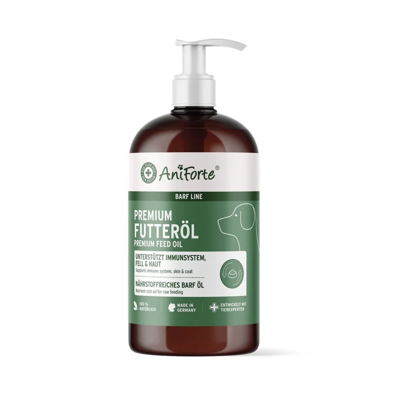 AniForte Barf Line Premium Futteröl für Hunde – Natürliche Omega-3 & Omega-6 Fettsäuren für glänzendes Fell, gesunde Haut und mehr Vitalität