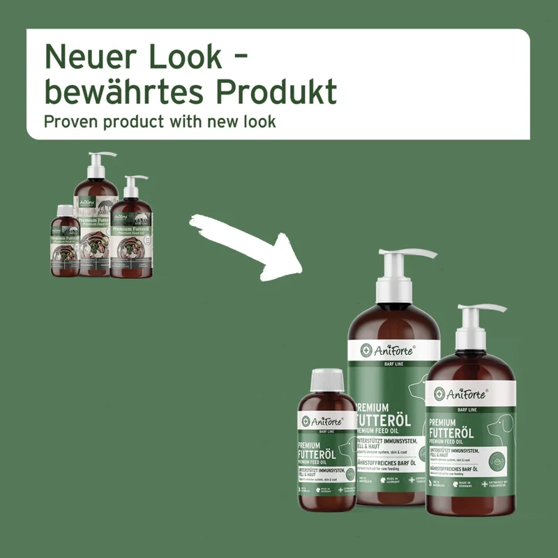 AniForte Barf Line Premium Futteröl für Hunde – Natürliche Omega-3 & Omega-6 Fettsäuren für glänzendes Fell, gesunde Haut und mehr Vitalität