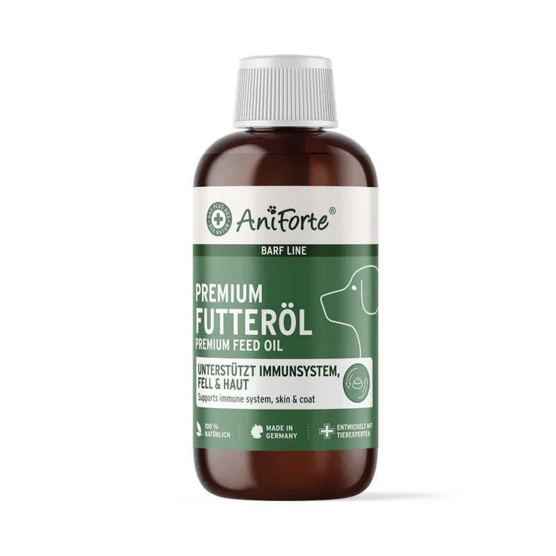 AniForte Barf Line Premium Futteröl für Hunde – Natürliche Omega-3 & Omega-6 Fettsäuren für glänzendes Fell, gesunde Haut und mehr Vitalität