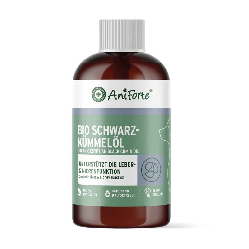 AniForte Ägyptisches Bio Schwarzkümmelöl für Hunde – Natürliche Unterstützung für Immunsystem, Haut & Fell, Verdauung und Vitalität