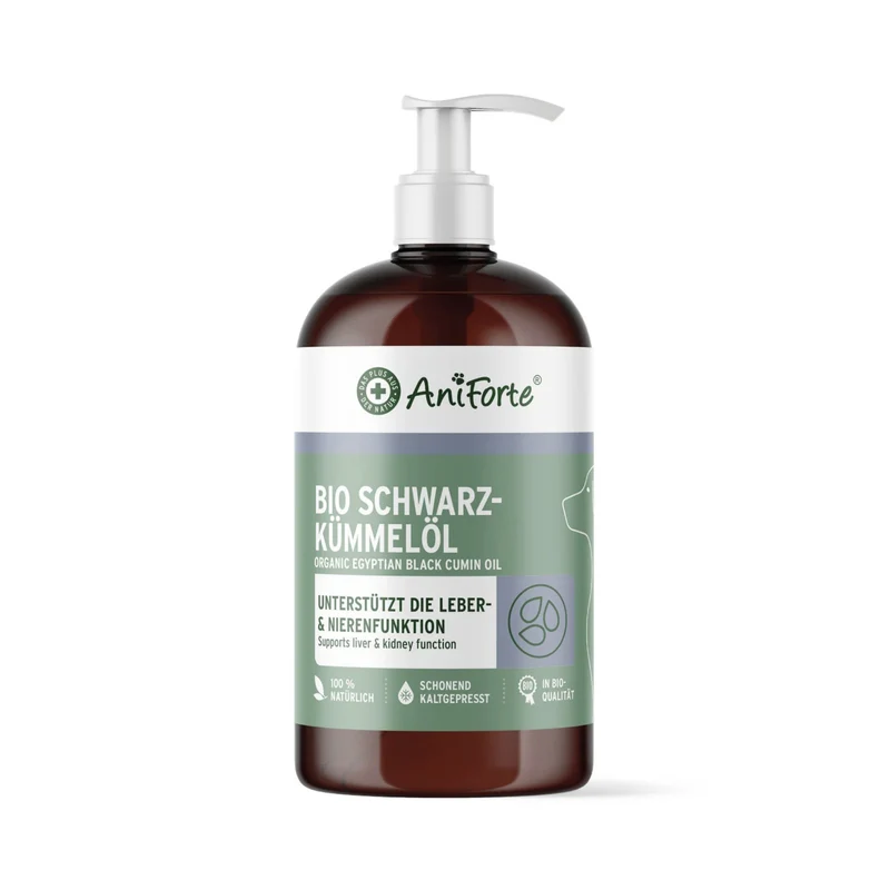 AniForte Ägyptisches Bio Schwarzkümmelöl für Hunde – Natürliche Unterstützung für Immunsystem, Haut & Fell, Verdauung und Vitalität