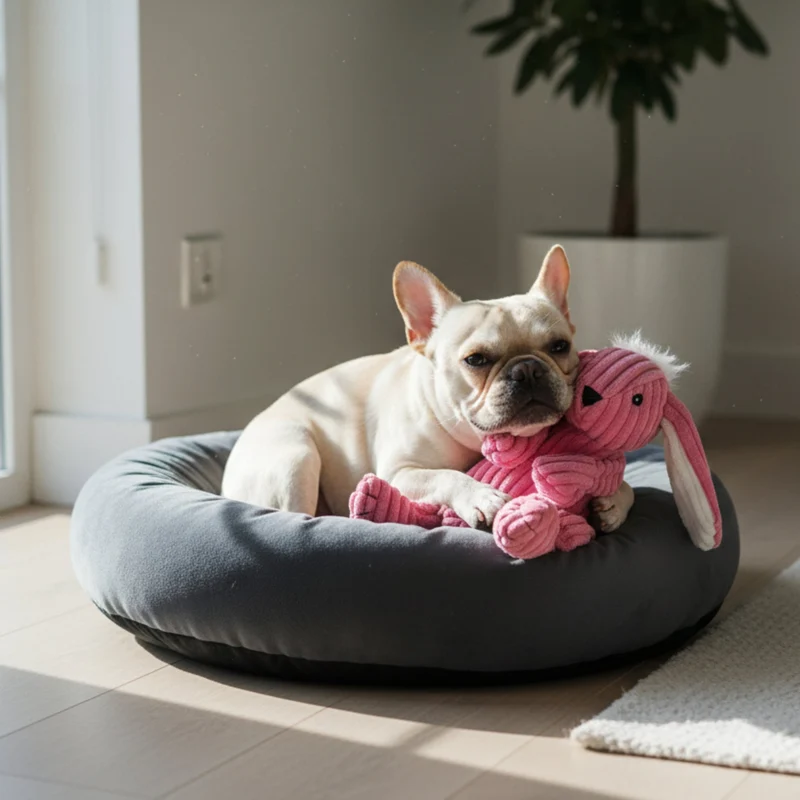 HuggleHounds Bitsy Bunny Knottie – Strapazierfähiges Plüsch-Hundespielzeug mit geknoteten Gliedmaßen für intensive Kausessions und aktives Spielen