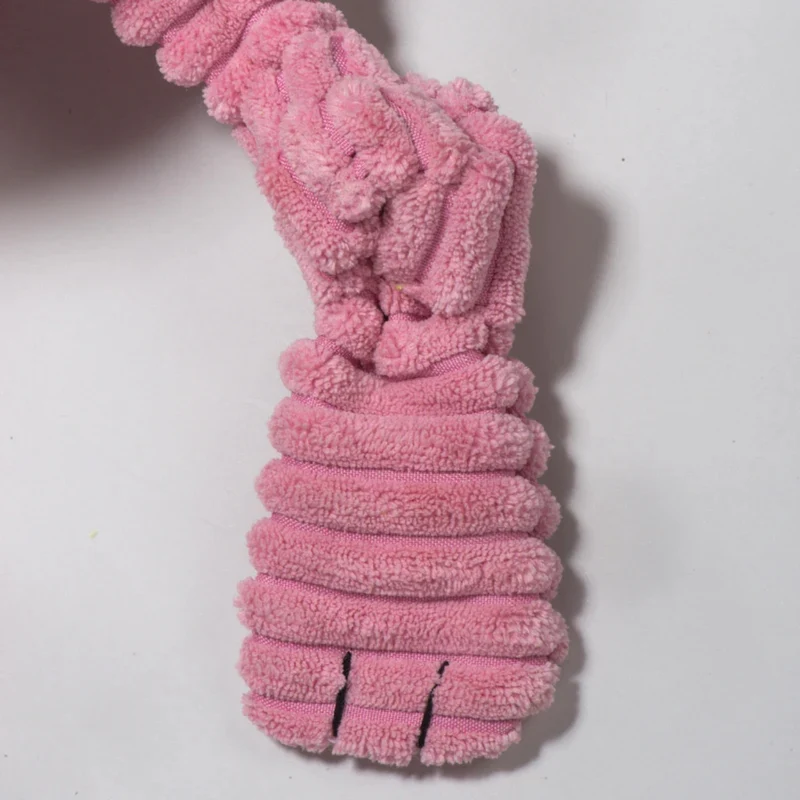 HuggleHounds Bitsy Bunny Knottie – Strapazierfähiges Plüsch-Hundespielzeug mit geknoteten Gliedmaßen für intensive Kausessions und aktives Spielen