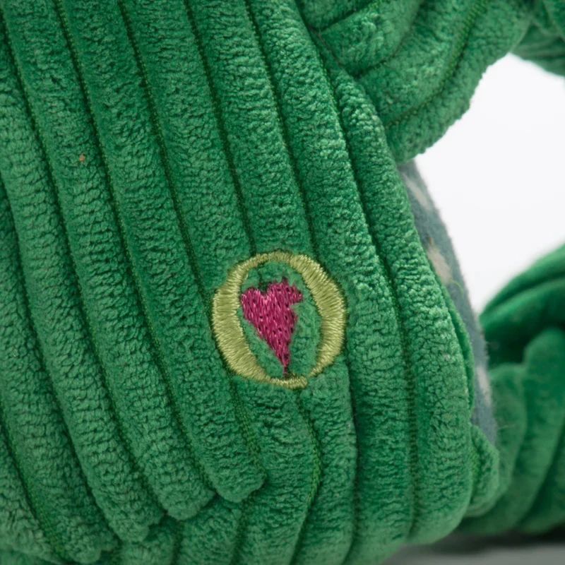 HuggleHounds Fergie Frog Knottie – Strapazierfähiges Plüsch-Hundespielzeug mit Quietscher für langanhaltenden Spielspaß