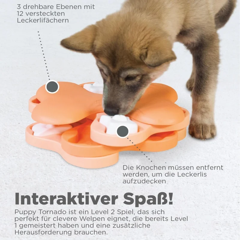 Nina Ottosson Puppy Tornado – Intelligenzspielzeug für Welpen – Level 2 – Fördert spielerisch Intelligenz und beugt Langeweile vor