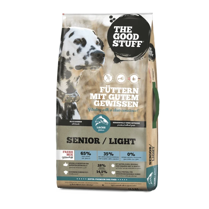 The Goodstuff Senior/Light Trockenfutter Lachs – Getreidefreies Premium-Hundefutter für ältere & weniger aktive Hunde mit Gelenkschutz & leichter Verdaulichkeit