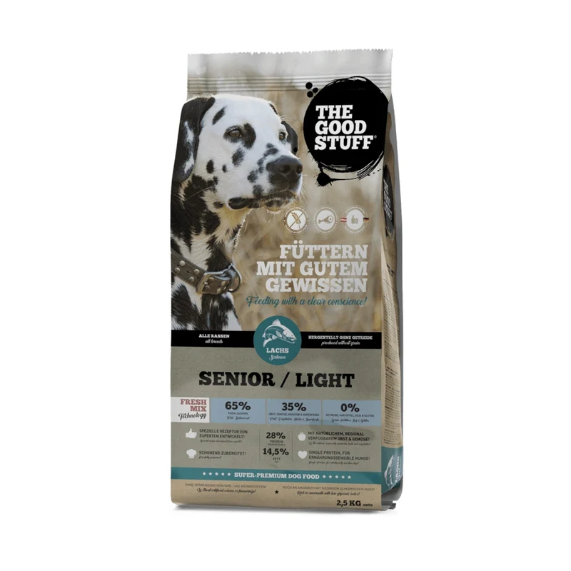 The Goodstuff Senior/Light Trockenfutter Lachs – Getreidefreies Premium-Hundefutter für ältere & weniger aktive Hunde mit Gelenkschutz & leichter Verdaulichkeit