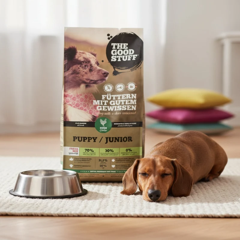 The Goodstuff Puppy/Junior Trockenfutter mit Huhn – Getreidefreies Welpenfutter für optimales Wachstum, gesunde Verdauung und starke Knochen