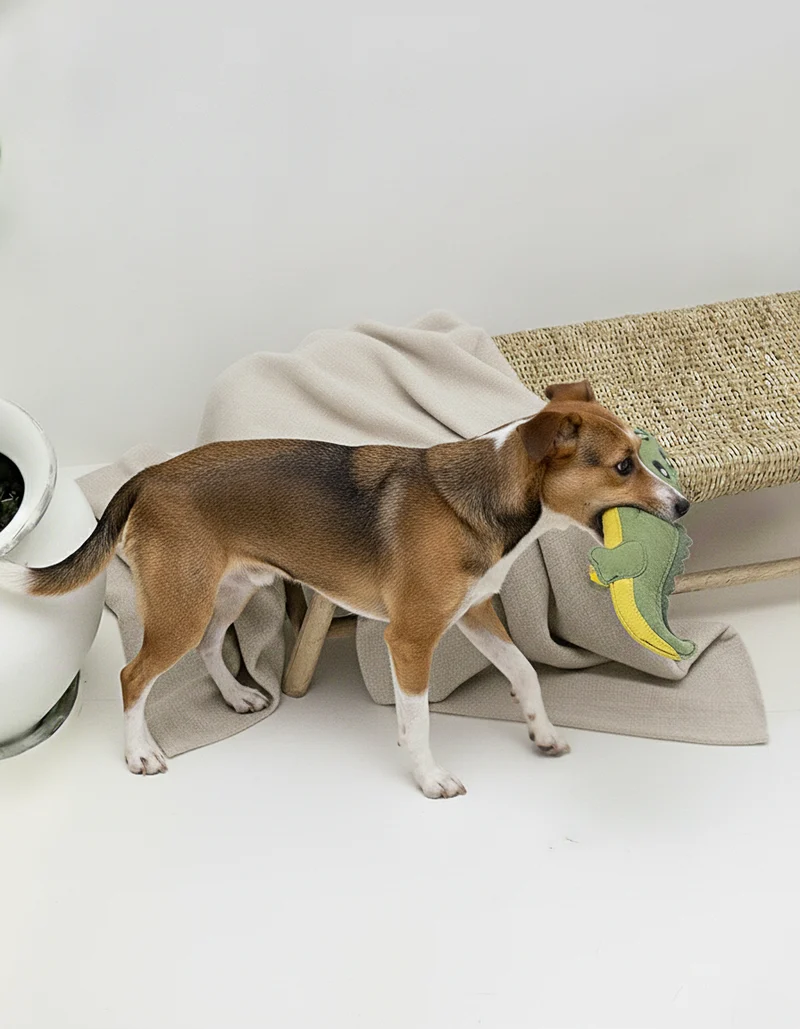 BUDDY. Hundespielzeug aus Leder "großes Krokodil"
