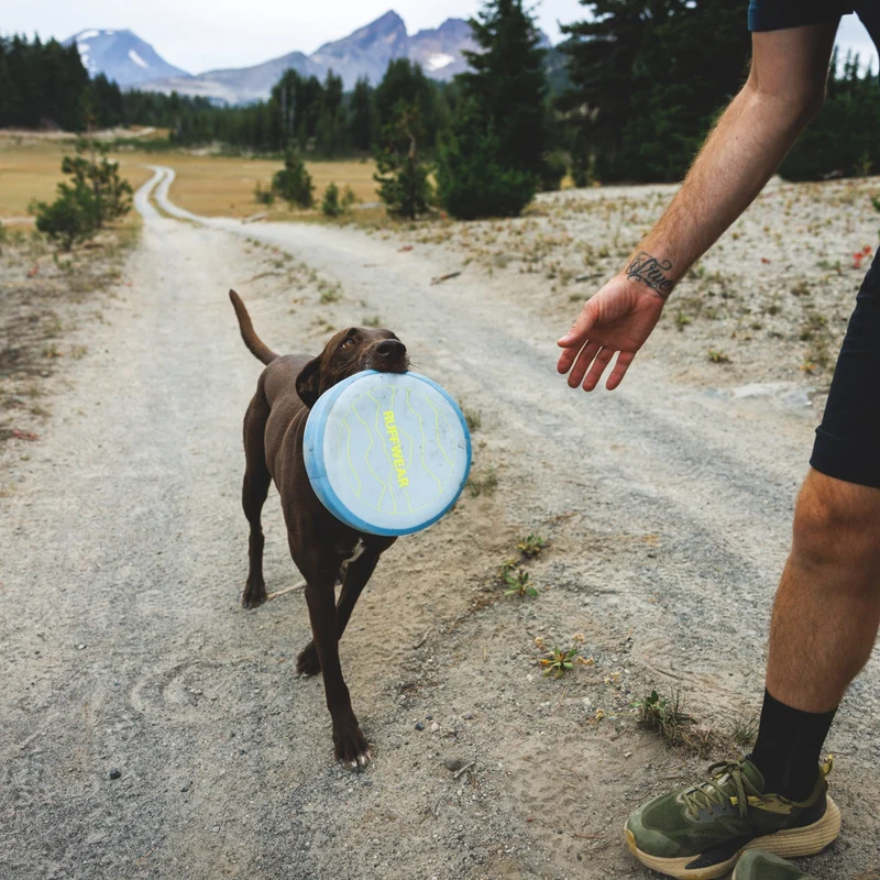 Ruffwear Camp Flyer – Premium Frisbee für Hunde, schwimmfähig, weich & robust für Apportier-Abenteuer am Wasser & Land