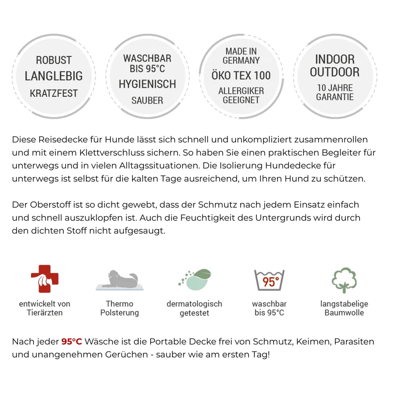Doctor Bark Portable Hundedecke – Strapazierfähige, waschbare Reisedecke für Auto, Outdoor & unterwegs