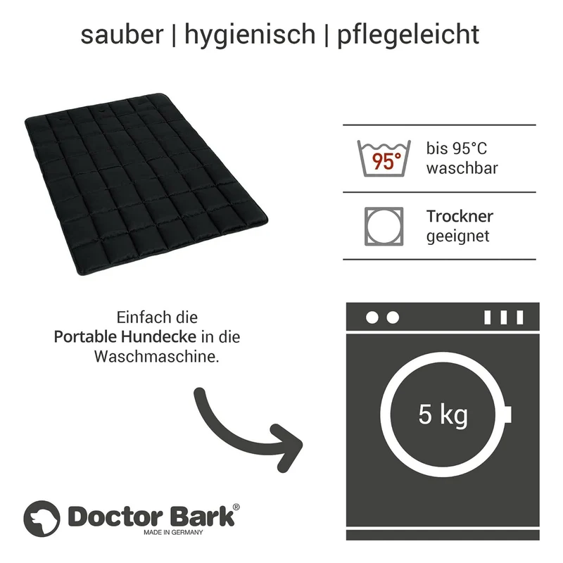 Doctor Bark Portable Hundedecke – Strapazierfähige, waschbare Reisedecke für Auto, Outdoor & unterwegs