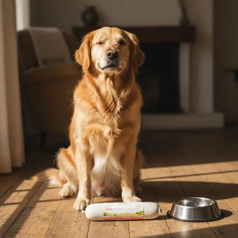 Perro Delikatessrolle Menü Rind mit Reis & Zucchini – Premium Hundewurst für sensible & wählerische Hunde | Monoprotein, Glutenfrei & Hochverdaulich