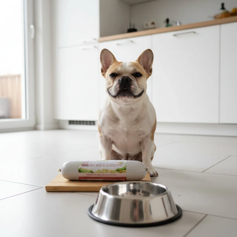 Perro Delikatessrolle Menü Rind mit Reis & Zucchini – Premium Hundewurst für sensible & wählerische Hunde | Monoprotein, Glutenfrei & Hochverdaulich