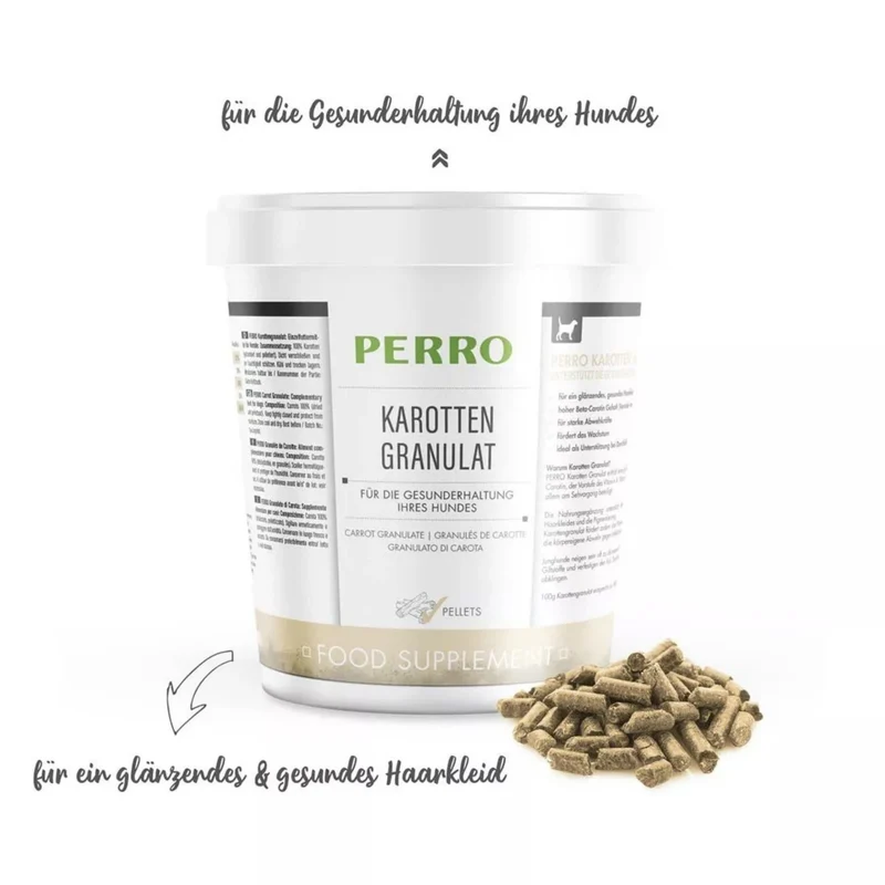 Perro Karottengranulat – Natürliche Verdauungshilfe & Immunbooster für Hunde mit Beta-Carotin